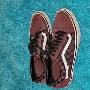 Vans maroon & black checkered size 13